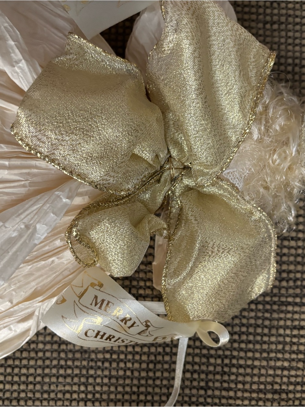 Source Unknown Cream & Gold Angel Tree Topper - Picture 5 of 6